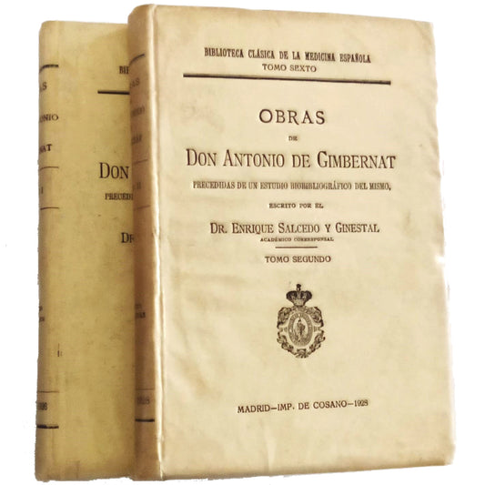 OBRAS DE DON ANTONIO DE GIMBERNAT. Dos volúmenes