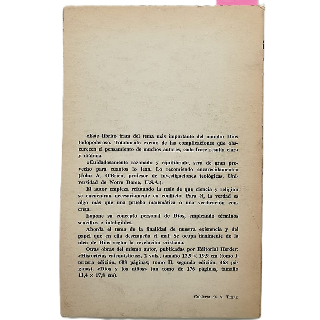 EL PROBLEMA DE LA EXISTENCIA DE DIOS. Drinkwater, F. H.