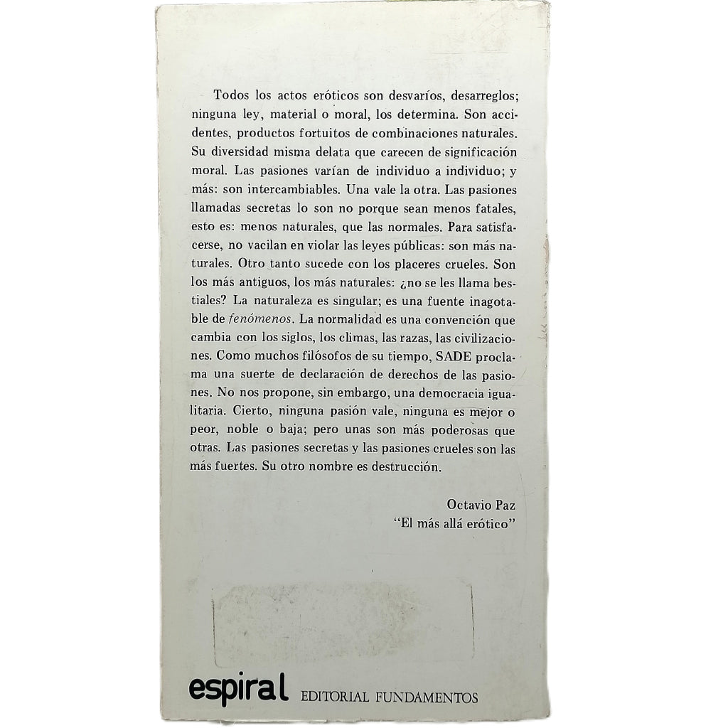 JULIETTE 2. Marqués de Sade