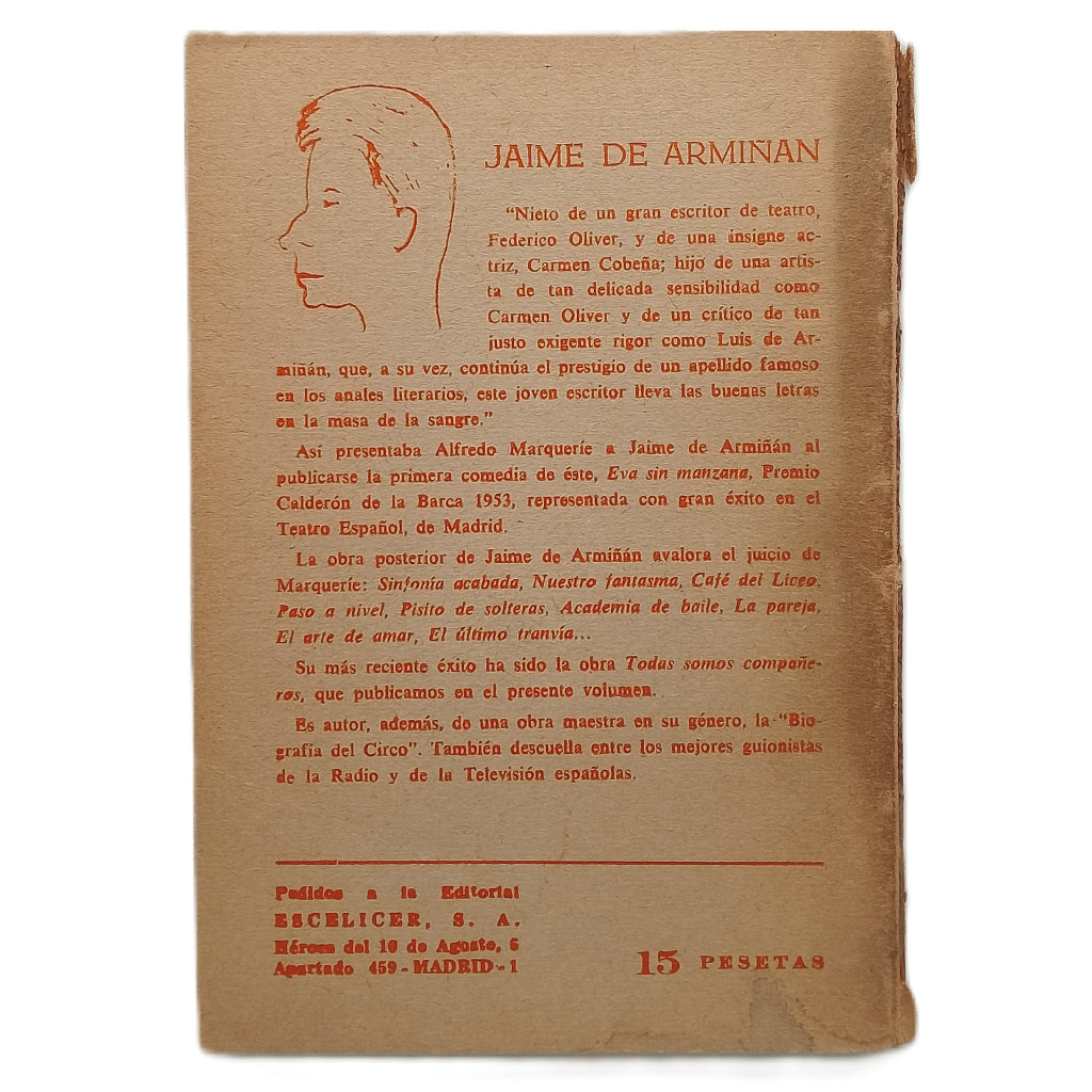 COLECCIÓN TEATRO Nº 499: TODAS SOMOS COMPAÑEROS. Armiñán, Jaime de