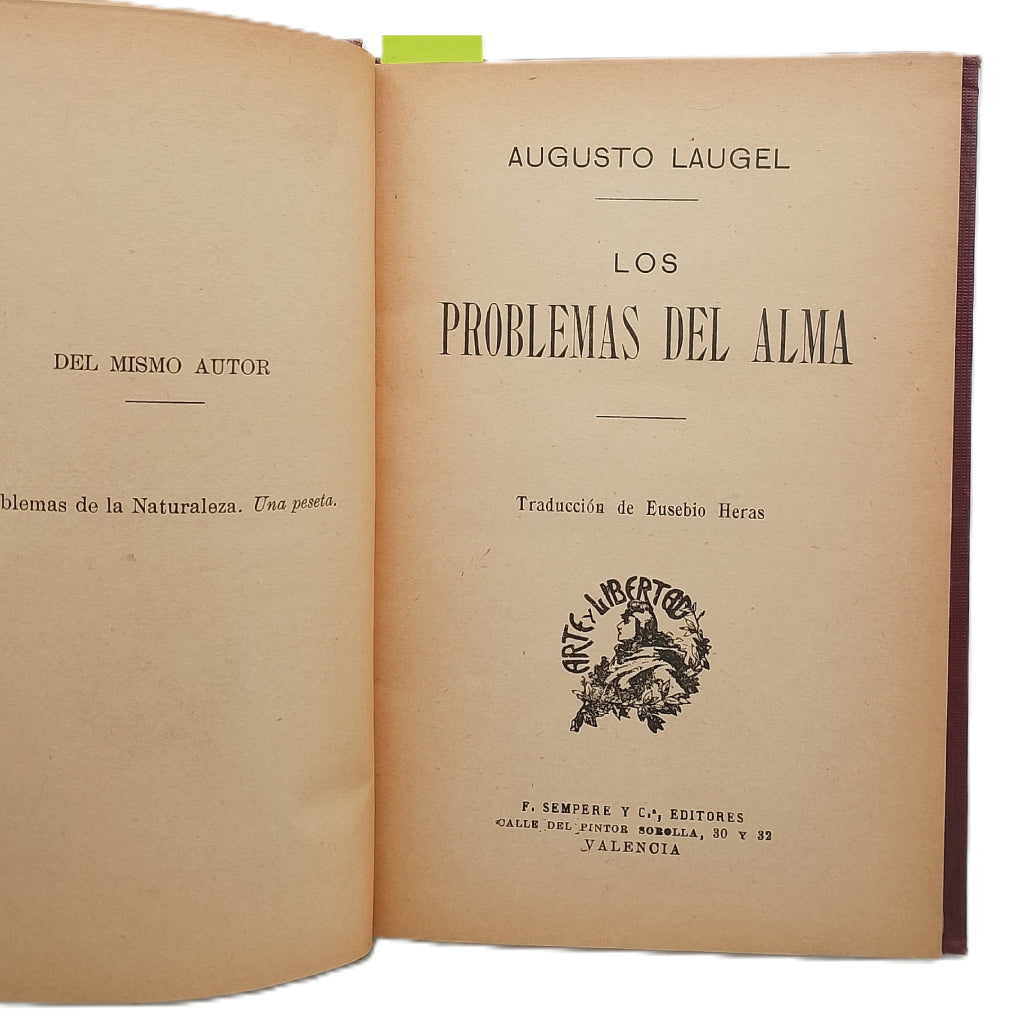 LOS PROBLEMAS DEL ALMA. Laugel, Augusto
