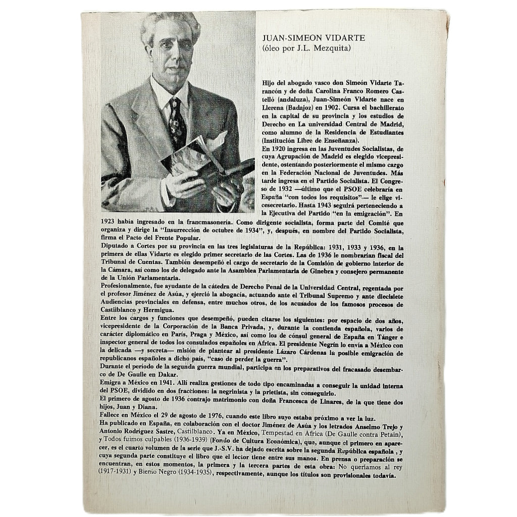 LAS CORTES CONSTITUYENTES DE 1931-1933. Vidarte, Juan-Simeón