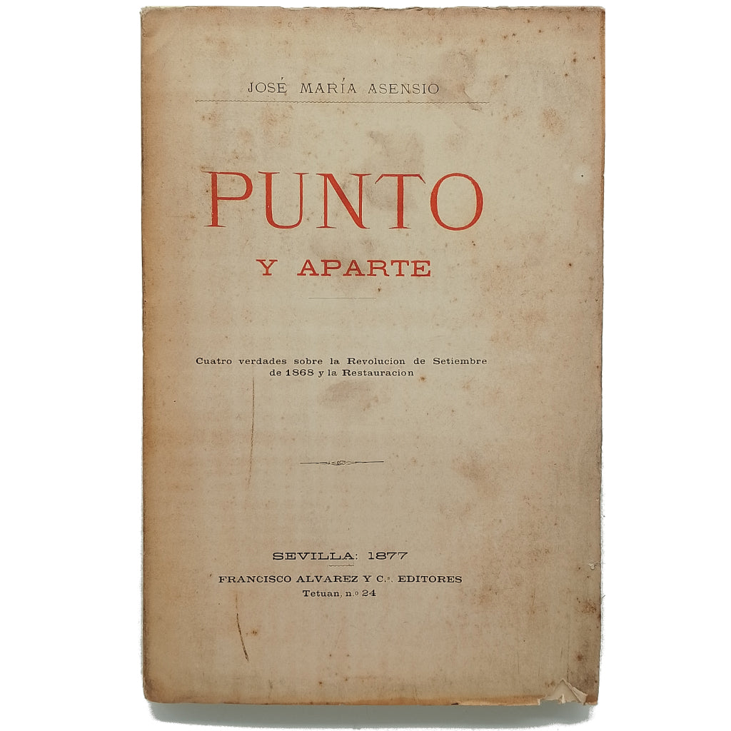 PUNTO Y APARTE. Asensio, José María