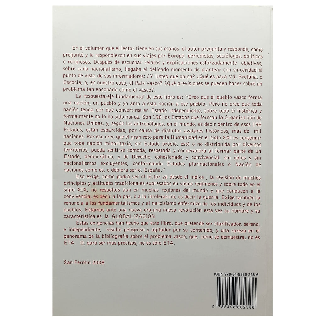 VASCOS. El problema no es ETA. Torres Murillo, José Luis (Dedicado)