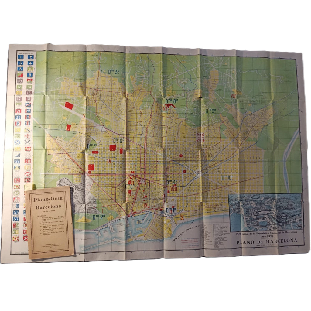 PLANO- GUÍA DE BARCELONA. Escala 1: 12.000