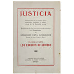 JUSTICIA. Primera parte Los errores religiosos. Anta Rodríguez, Ambrosio