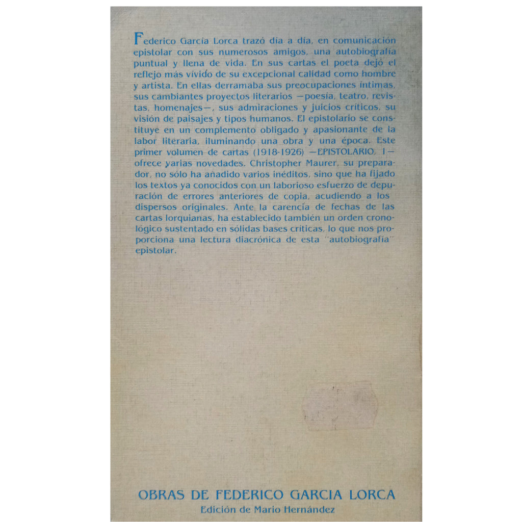 EPISTOLARY I. García Lorca, Federico