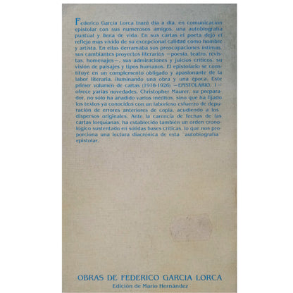 EPISTOLARIO I. García Lorca, Federico