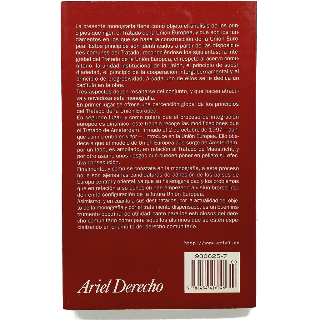 LOS PRINCIPIOS DEL TRATADO DE LA UNIÓN EUROPEA. Olesti Rayo, Andreu