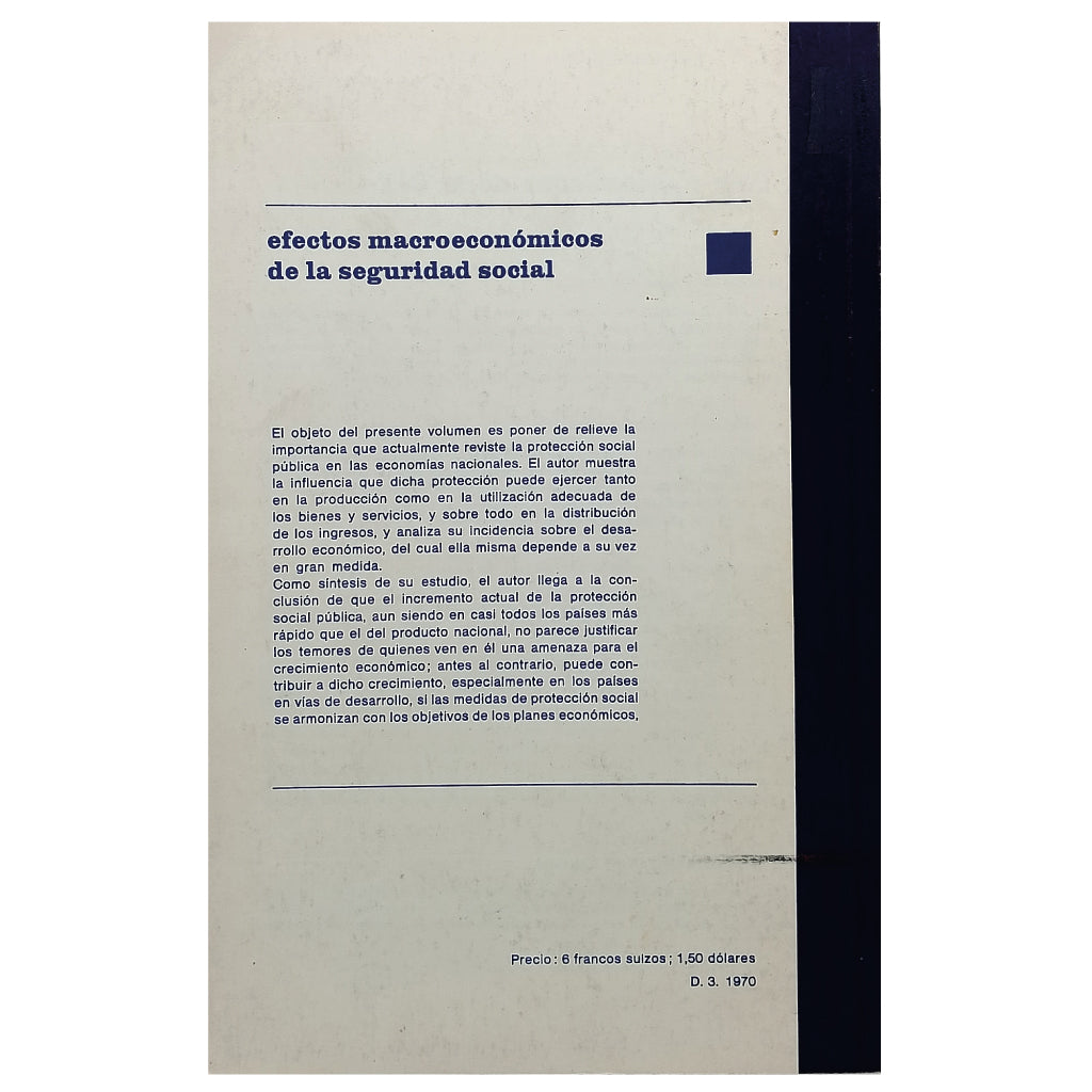 EFECTOS MACROECONÓMICOS DE LA SEGURIDAD SOCIAL. (O.I.T.)