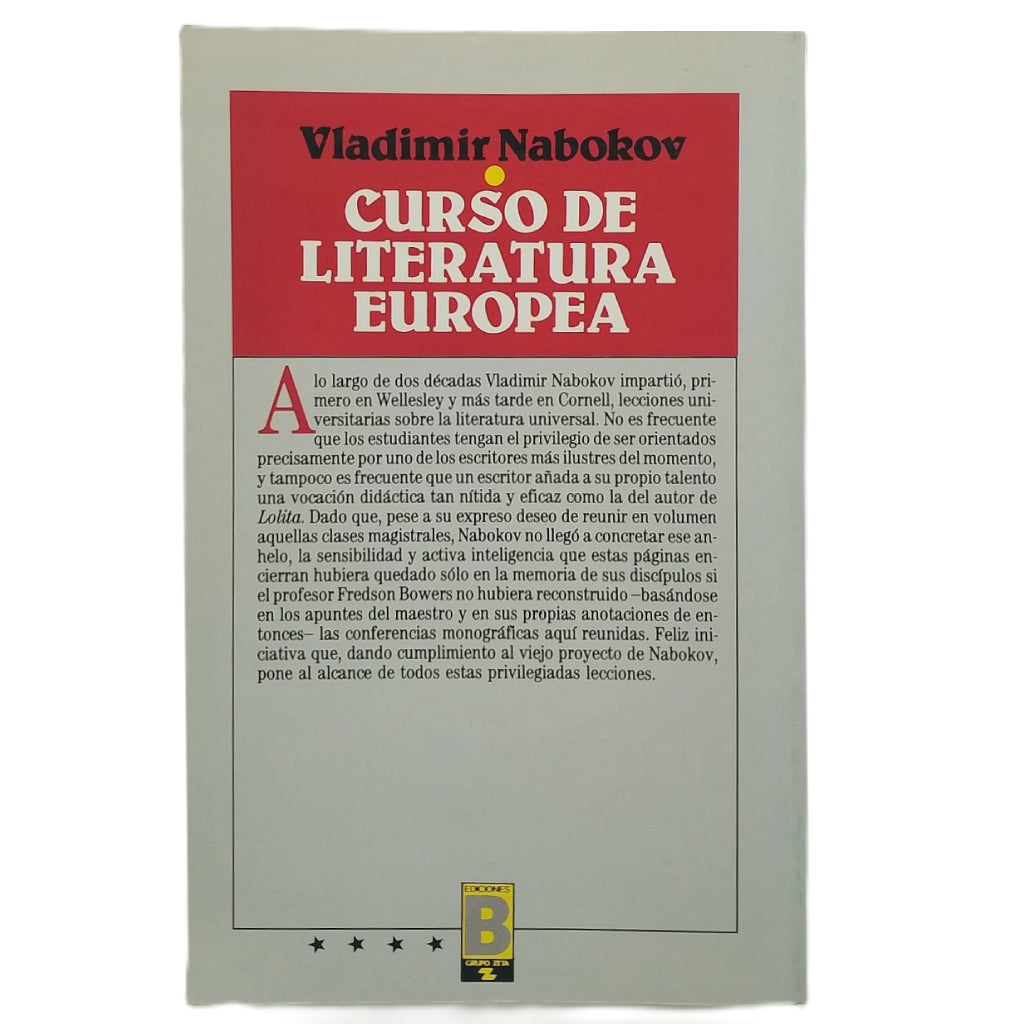 CURSO DE LITERATURA EUROPEA. Nabokov, Vladimir