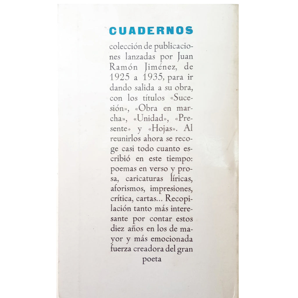 CUADERNOS. Jiménez, Juan Ramón