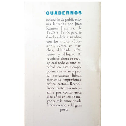 CUADERNOS. Jiménez, Juan Ramón