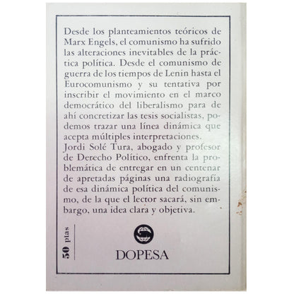 DICTIONARY OF COMMUNISM. Solé Tura, Jordi 