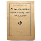 LA SOLUCIÓN NACIONAL. AL PUEBLO ESPAÑOL