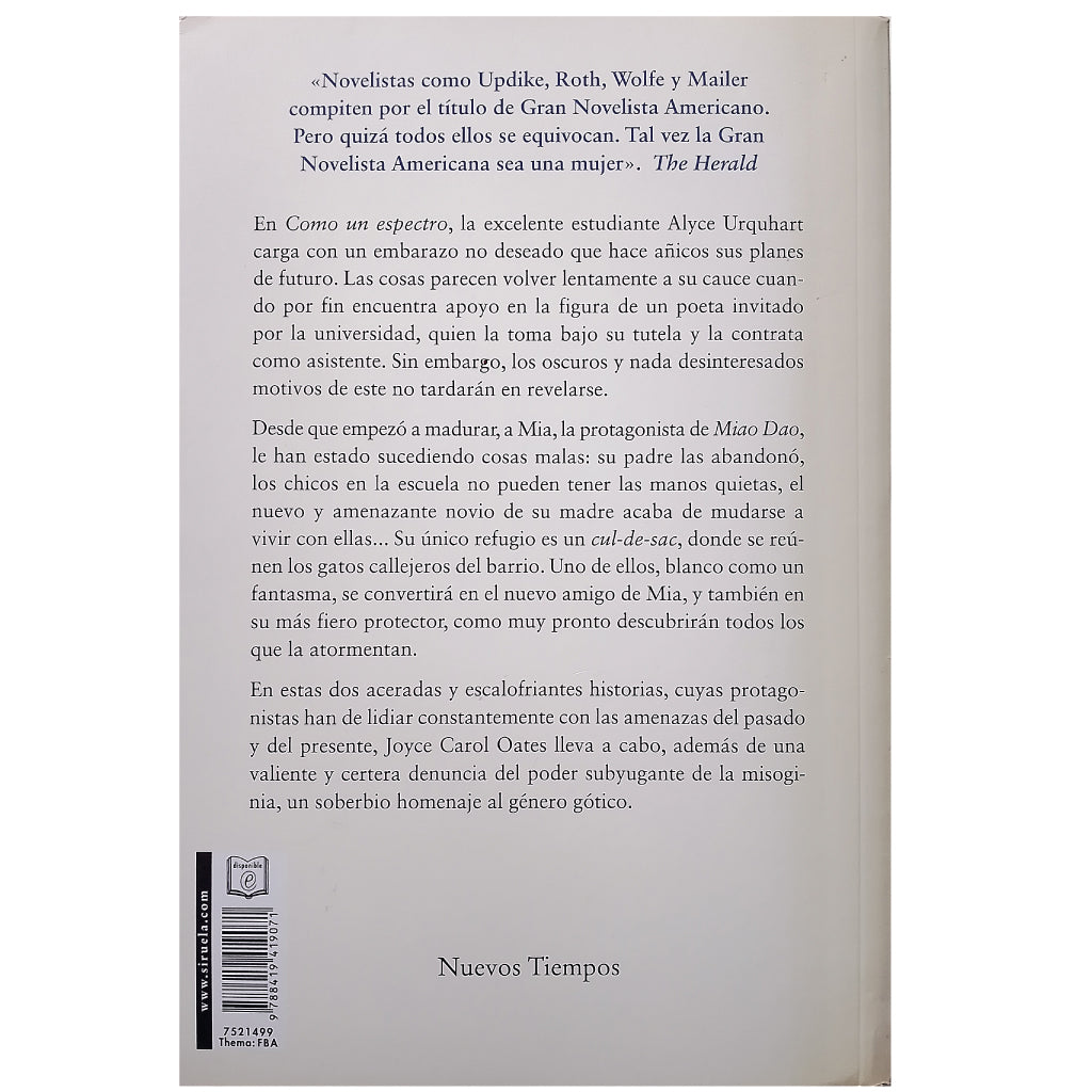 COMO UN ESPECTRO/ MIAO DAO. Dos novelas de misterio. Oates, Joyce Carol