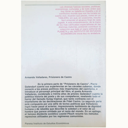 PRISIONERO DE CASTRO. La patética voz de un gran poeta encarcelado. Valladares, Armando