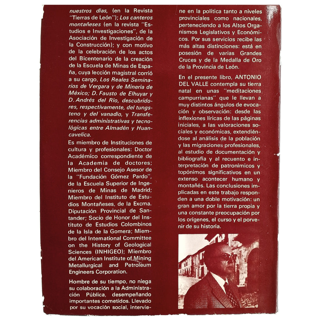 TIERRA AÑORADA (Meditaciones Campurrianas). Valle Menéndez, Antonio del