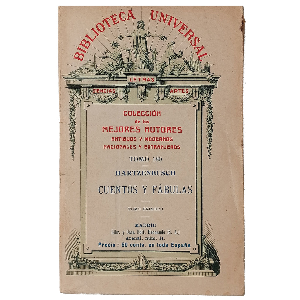 CUENTOS Y FÁBULAS. Tomo primero. Hartzenbusch