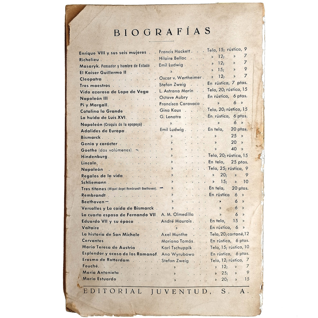 CONVERSACIONES CON MASARYK. PENSADOR Y HOMBRE DE ESTADO. Ludwig, Emil