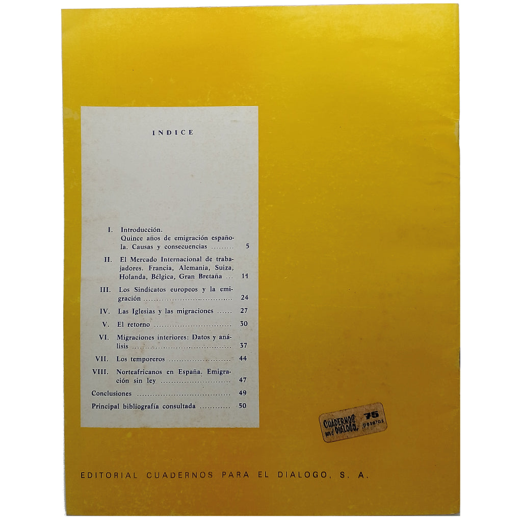 LOS SUPLEMENTOS Nº 78: LA EMIGRACIÓN ESPAÑOLA. El timo del desarrollo. Baturrieta Saez, Ángel
