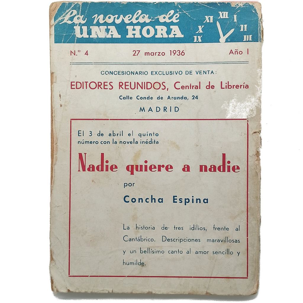 LA NOVELA DE UNA HORA Nº 4: EL MISTERIOSO AMOR. Bueno, Manuel