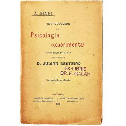 INTRODUCCIÓN A LA PSICOLOGÍA EXPERIMENTAL. A. Binet