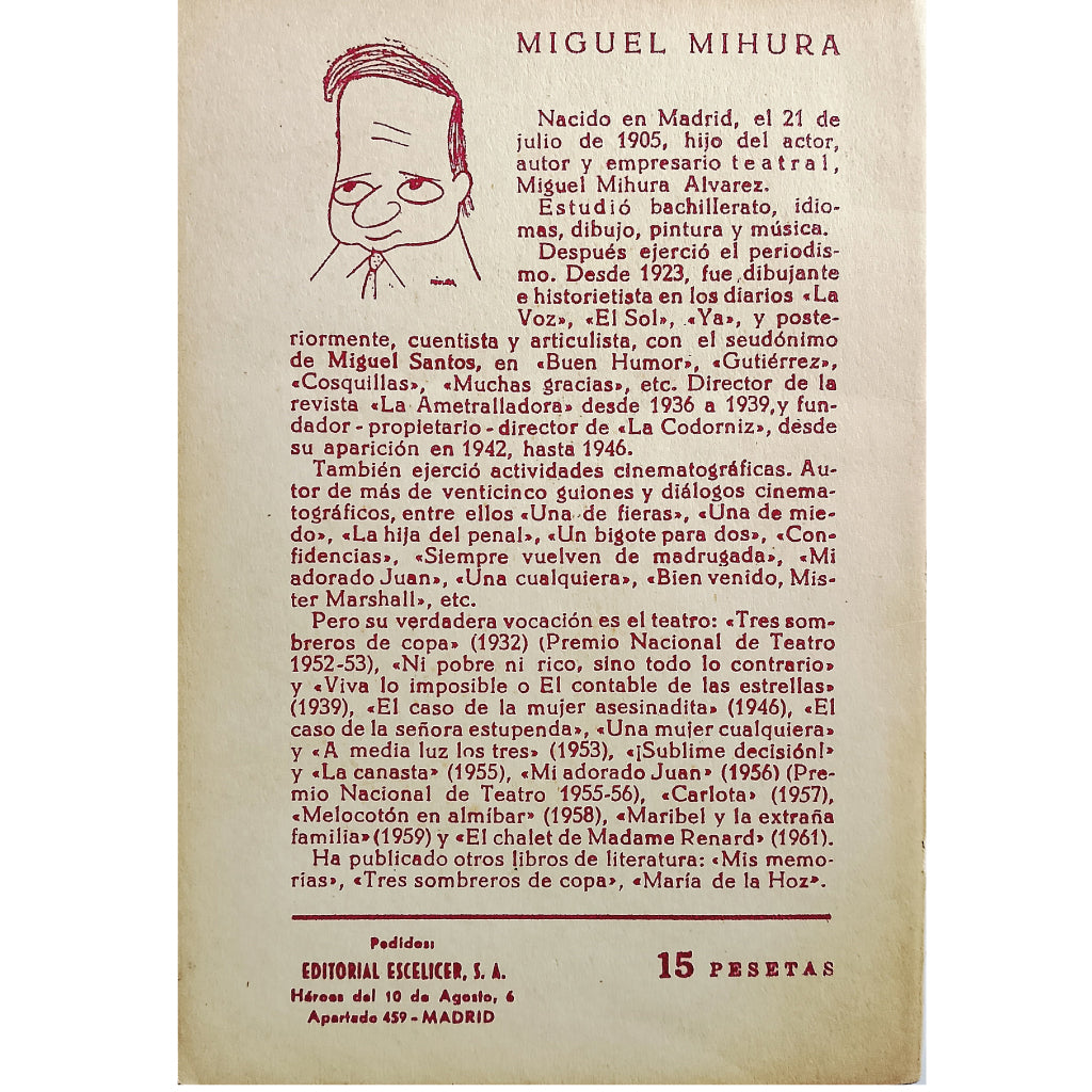 COLECCIÓN TEATRO Nº 369: LAS ENTRETENIDAS. Mihura, Miguel