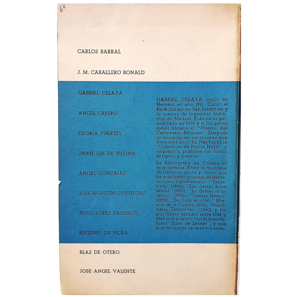 LOS POEMAS DE JUAN DE LECETA. Celaya, Gabriel
