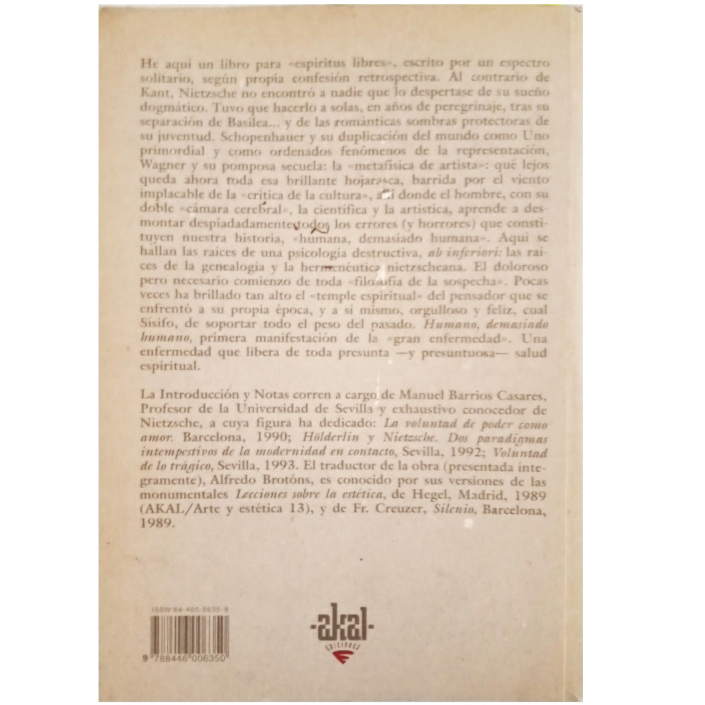 HUMAN, TOO HUMAN. Volume II. Posthumous fragments. Nietzsche, Friedrich