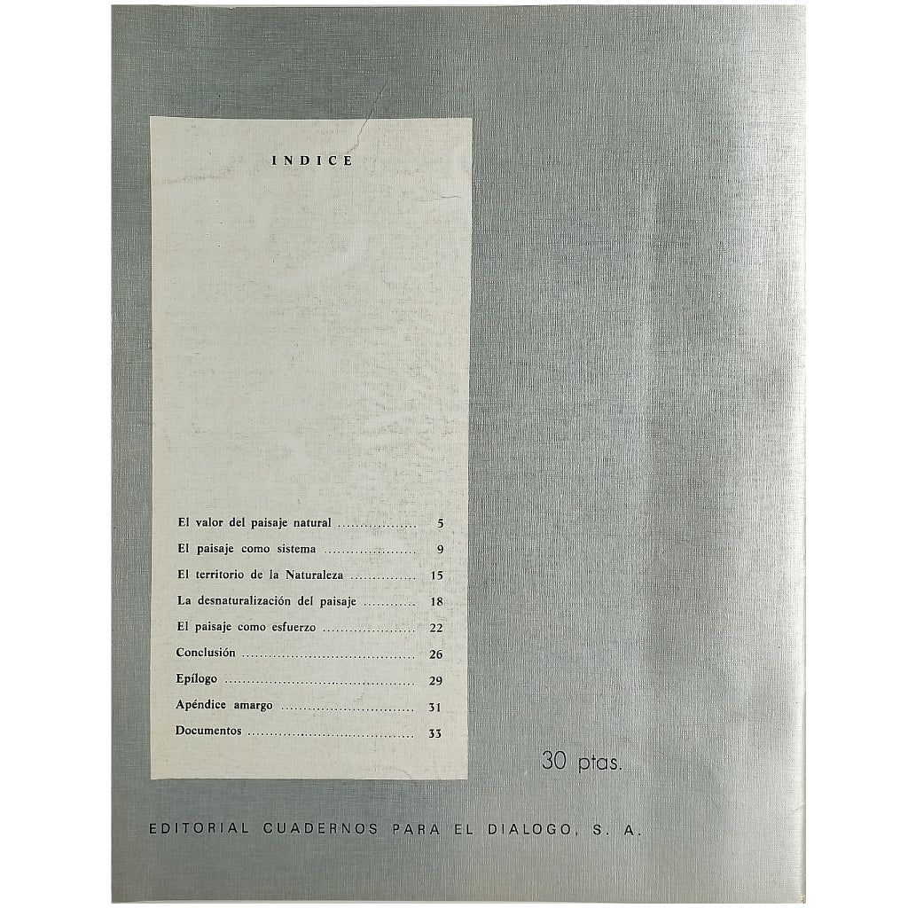 LOS SUPLEMENTOS Nº 31: LA DESTRUCCIÓN DEL PAISAJE NATURAL EN ESPAÑA. Martínez de Pisón, Eduardo