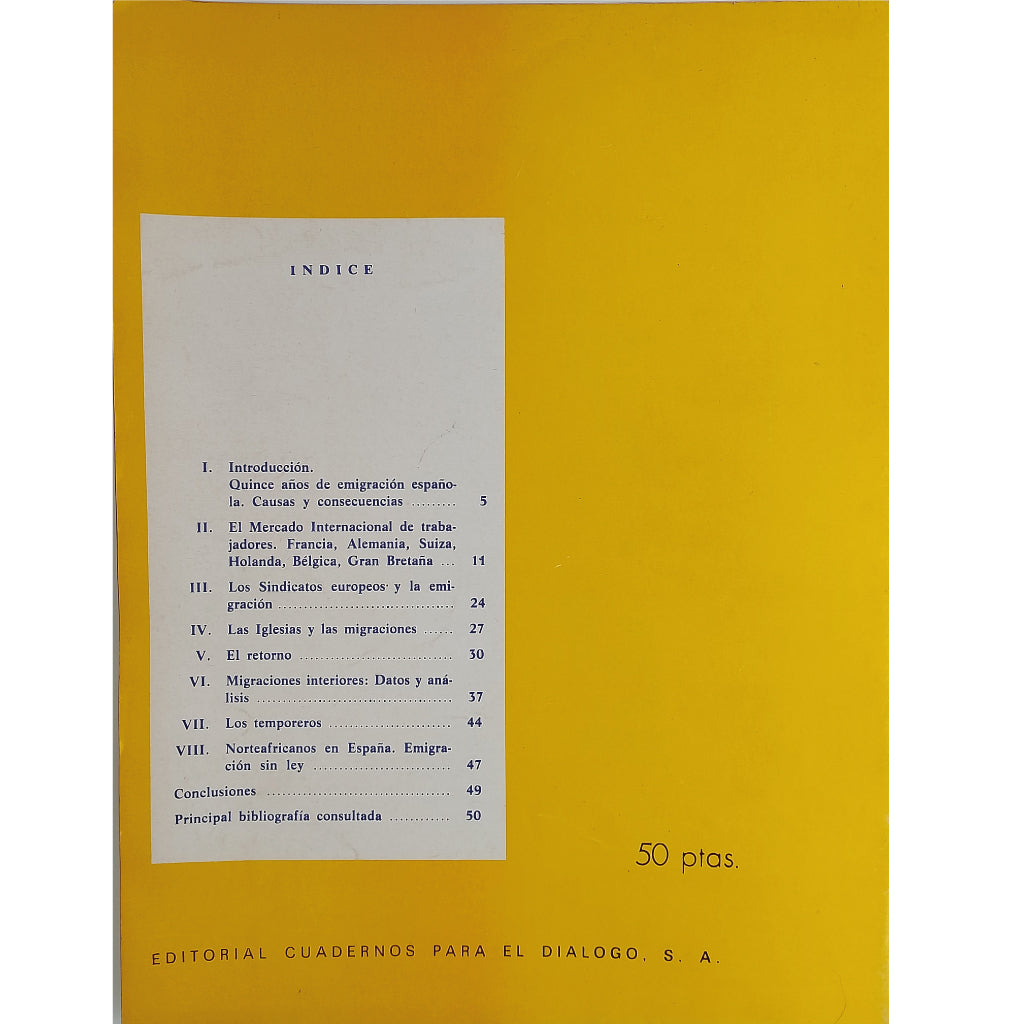 LOS SUPLEMENTOS Nº 78: LA EMIGRACIÓN ESPAÑOLA: EL TIMO DEL DESARROLLO. Barrutieta Sáez, Ángel