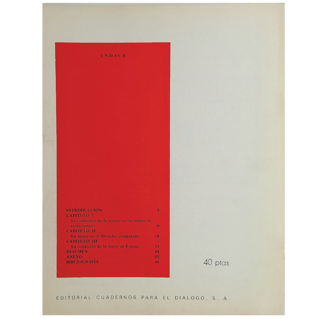 LOS SUPLEMENTOS Nº 46: LA CONDICIÓN JURÍDICA Y SOCIAL DE LA MUJER. Peña, María del Pilar
