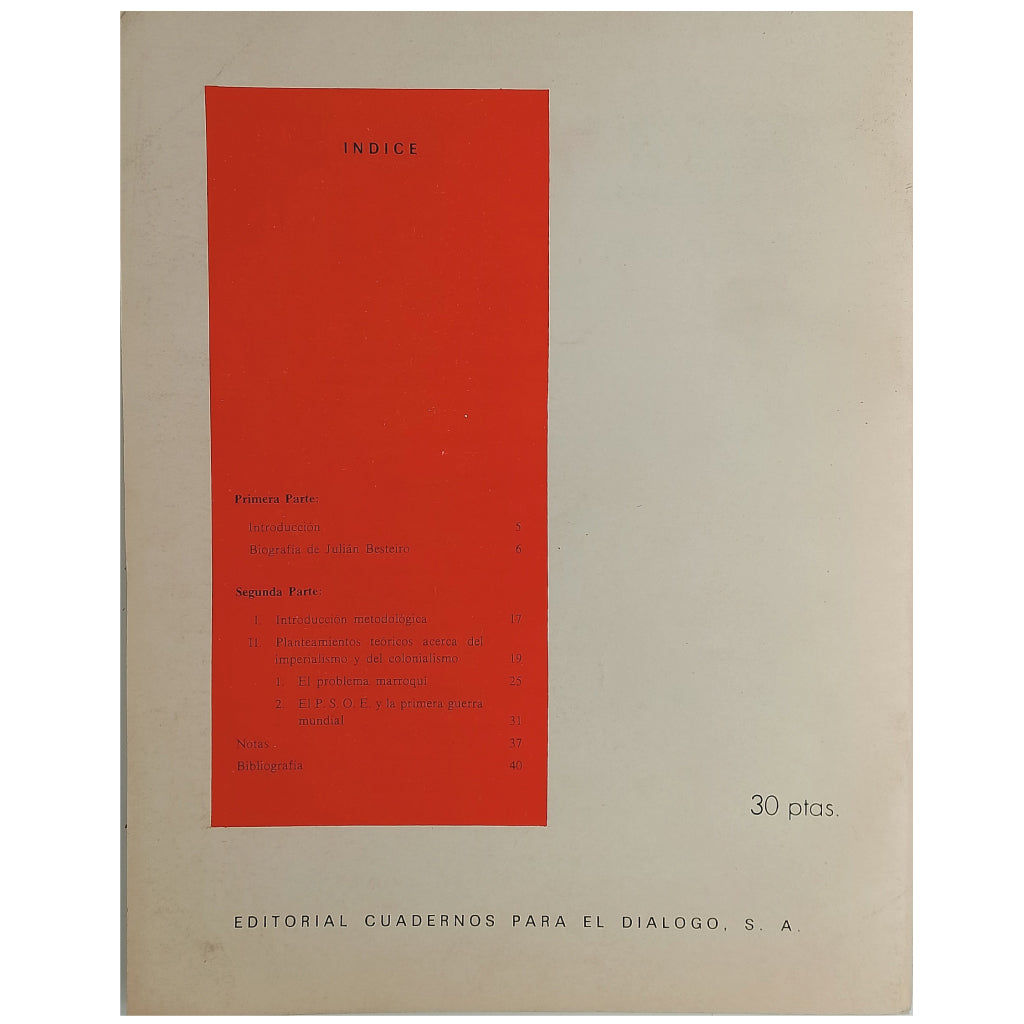 LOS SUPLEMENTOS Nº 16: JULIÁN BESTEIRO. El problema de Marruecos y la guerra europea