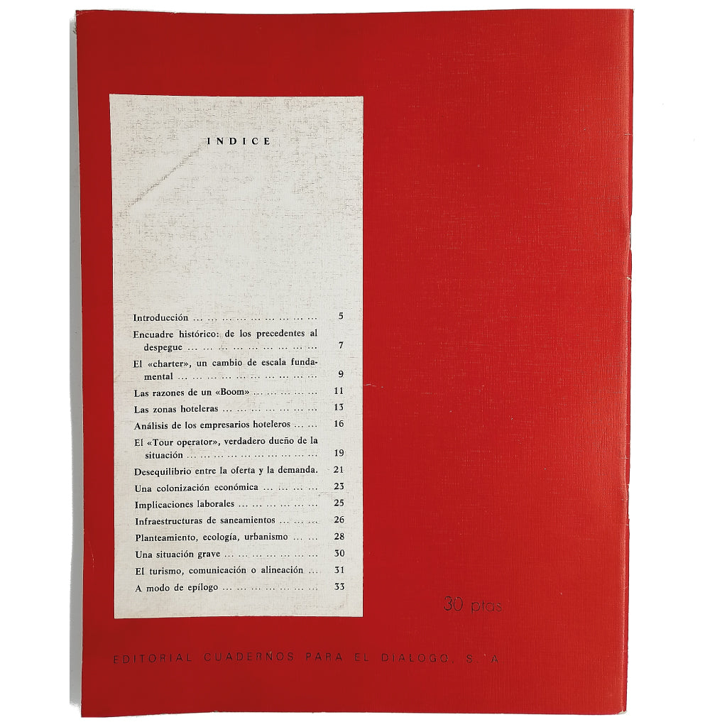 LOS SUPLEMENTOS Nº 29: EL TURISMO, UN FALSO BOOM. Díaz-Plaja, Guillermo