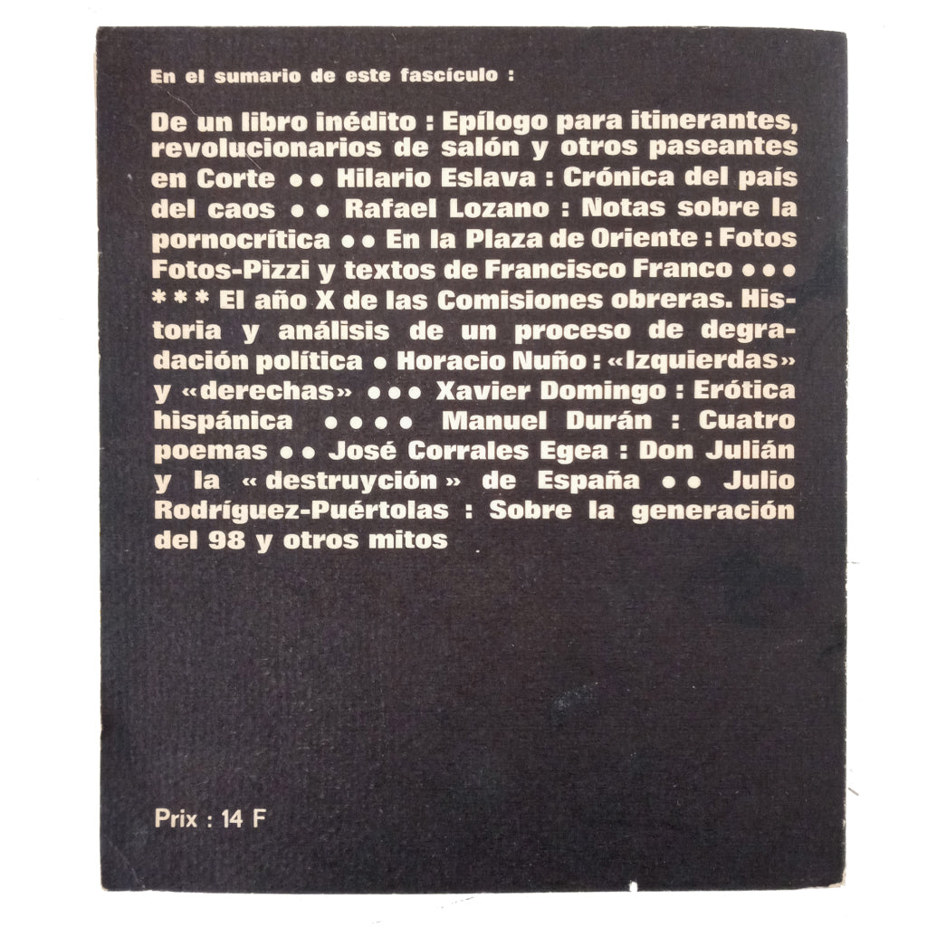 CUADERNOS DE RUEDO IBÉRICO Nº 31 y 32. Junio-Septiembre 1971