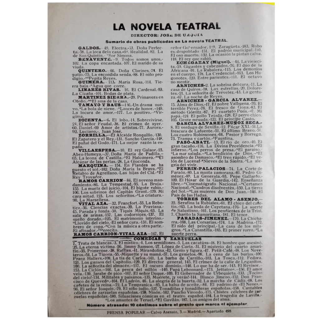 LA NOVELA CORTA Nº 245: LAS ASPIRACIONES DE PAQUITO CANDIL. Répide, Pedro de