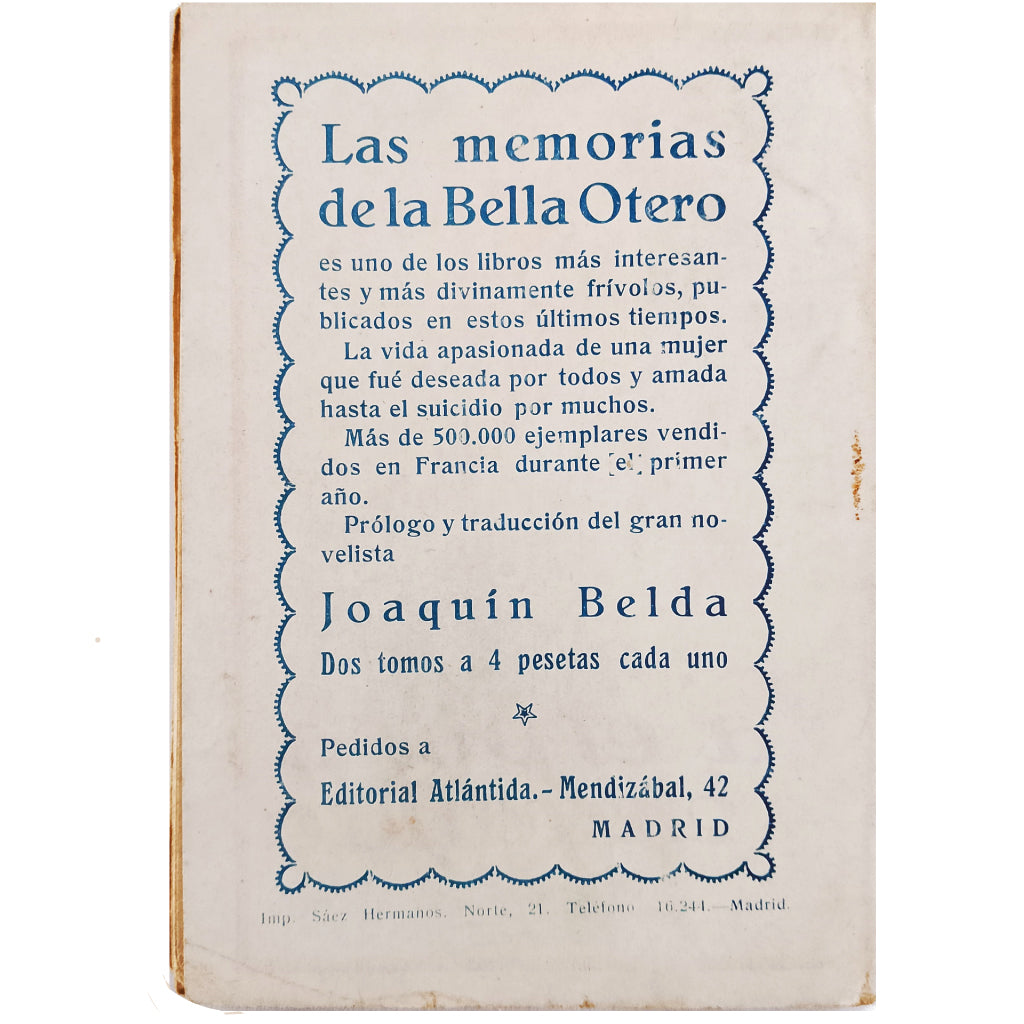 LA NOVELA DE HOY Nº 252: LOS LABIOS DE LA HERIDA. Díez de Tejada, Vicente