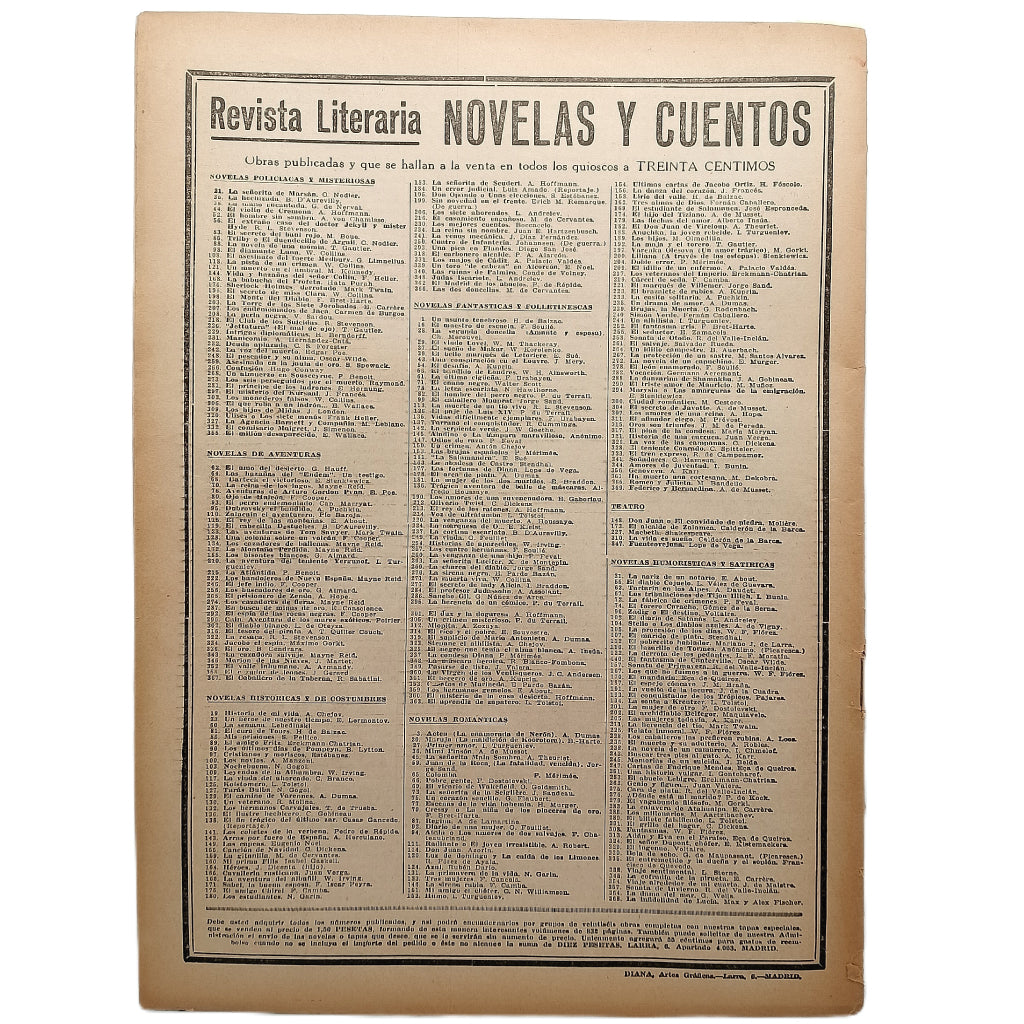 NOVELAS Y CUENTOS Nº 369: FEDERICO Y BERNARDINA (UN AMOR DESGRACIADO). Musset, Alfredo de
