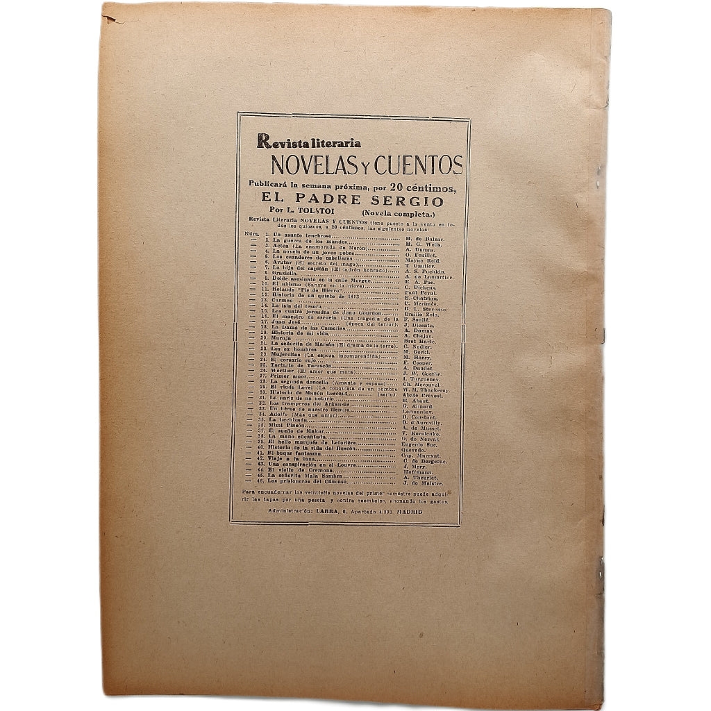 NOVELAS Y CUENTOS Nº 46: LOS PRISIONEROS DEL CÁUCASO. Maistre, Javier de