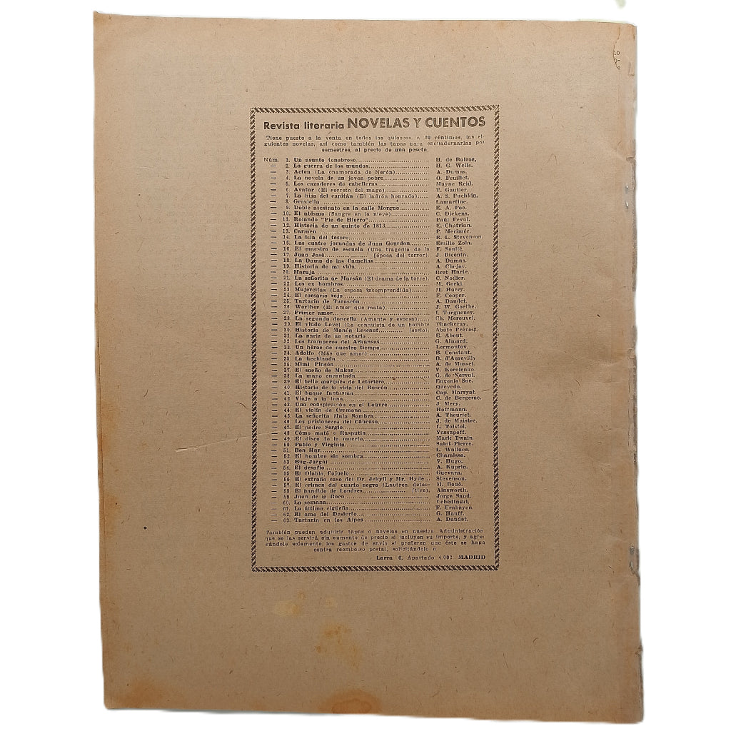 NOVELAS Y CUENTOS Nº 63: TARTARÍN EN LOS ALPES. Daudet, Alfonso