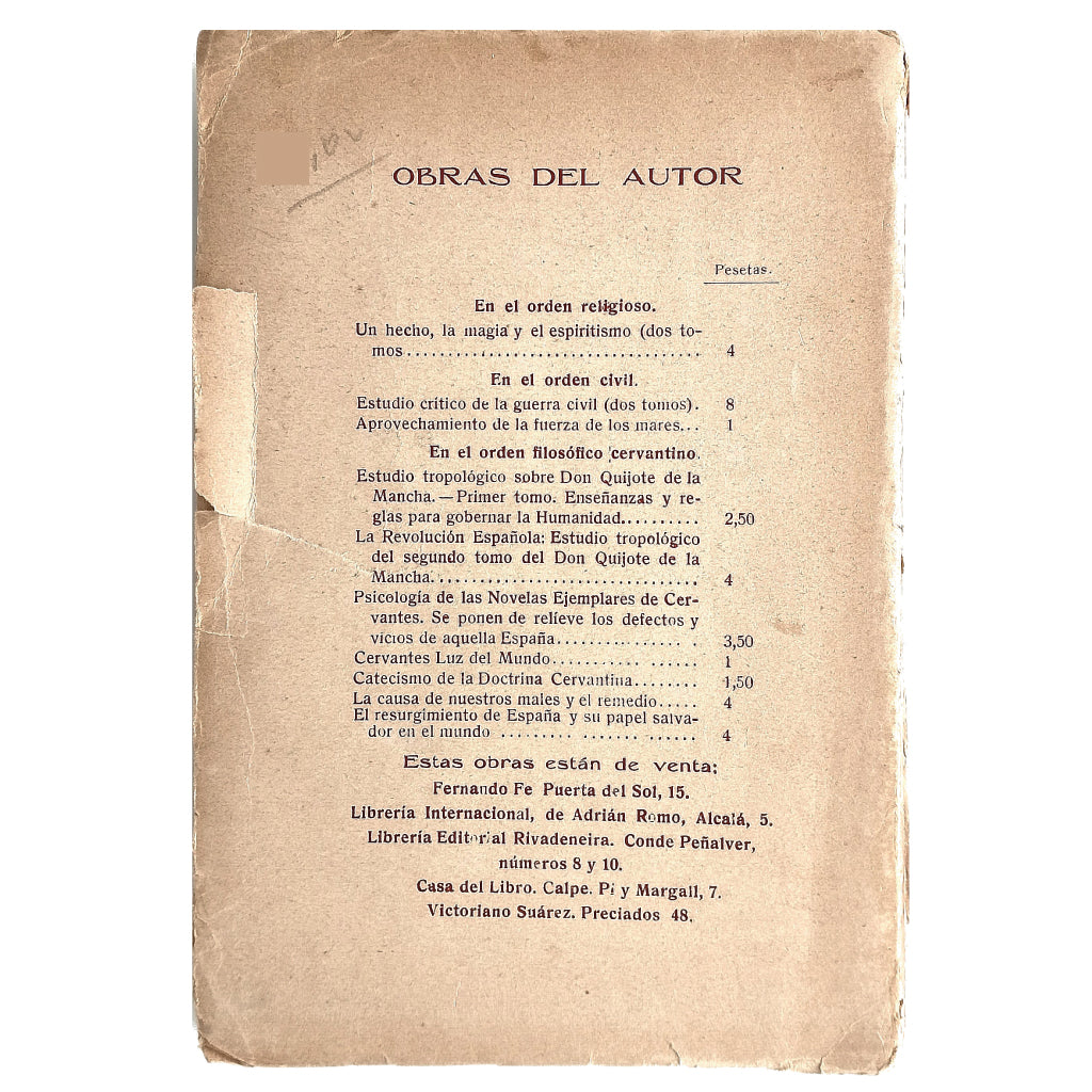 EL RESURGIMIENTO DE ESPAÑA Y SU PAPEL SALVADOR EN EL MUNDO. Villegas, Baldomero (Dedicado)