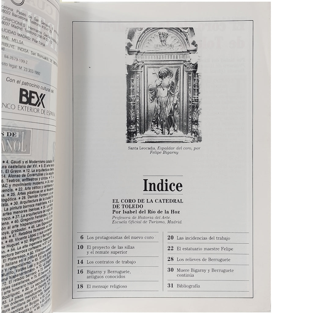 CUADERNOS DE ARTE ESPAÑOL Nº 52: EL CORO DE LA CATEDRAL DE TOLEDO. Río de la Hoz, Isabel del