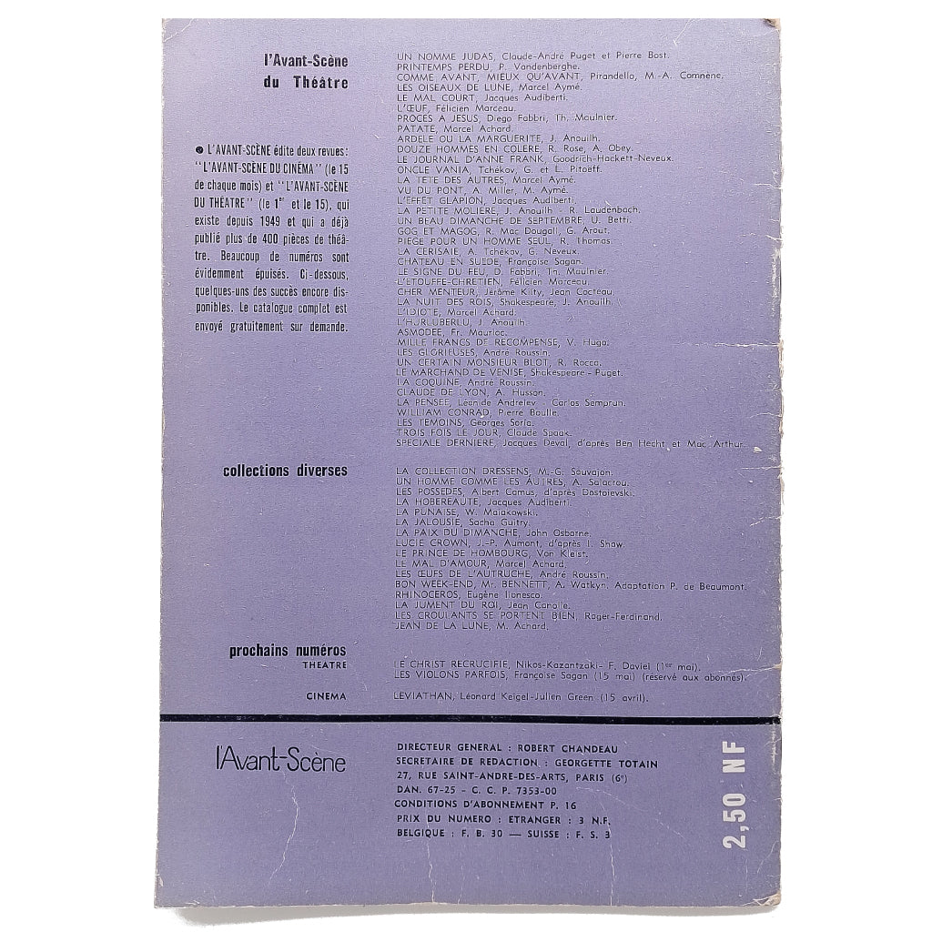 THEATRE L'AVANT- SCÈNE numero 263