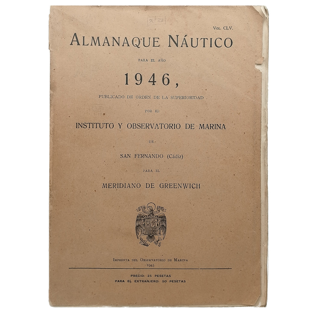 ALMANAQUE NÁUTICO PARA EL AÑO 1946 PARA EL MERIDIANO DE GREENWICH