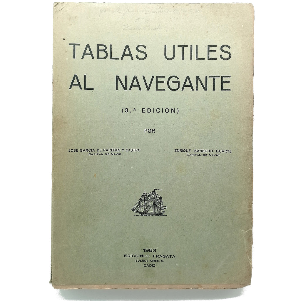 TABLAS ÚTILES AL NAVEGANTE. García de Paredes y Castro, José/ Barbudo Duarte, Enrique