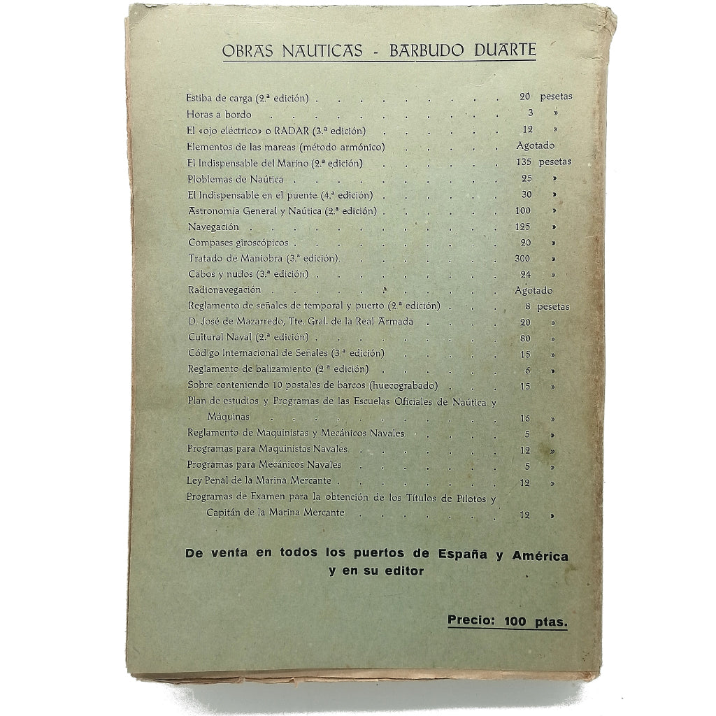 TABLAS ÚTILES AL NAVEGANTE. García de Paredes y Castro, José/ Barbudo Duarte, Enrique