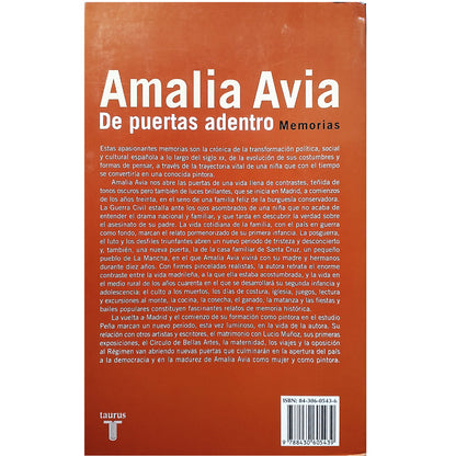 DE PUERTAS ADENTRO. Memorias. Avia, Amalia