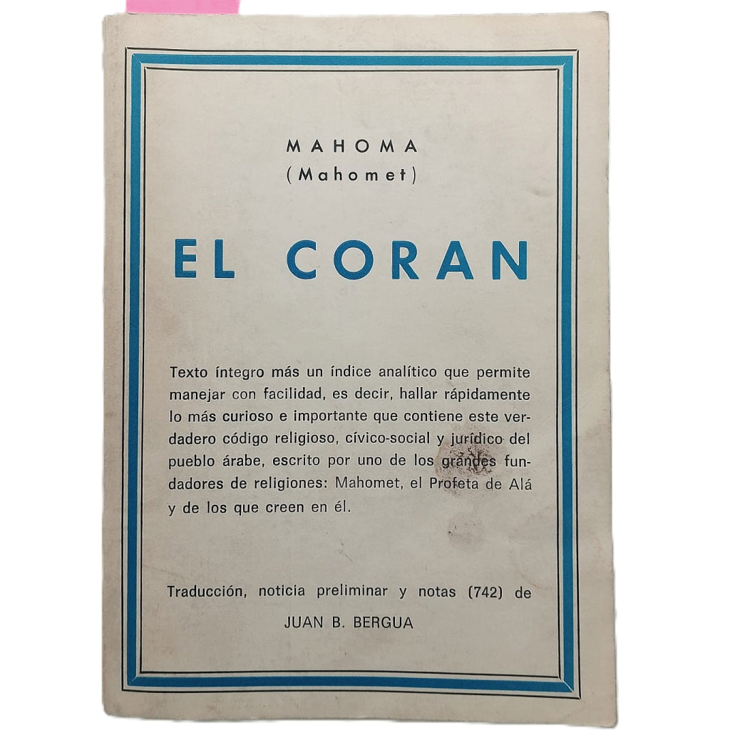 EL CORÁN. Mahoma ( Mahomet)