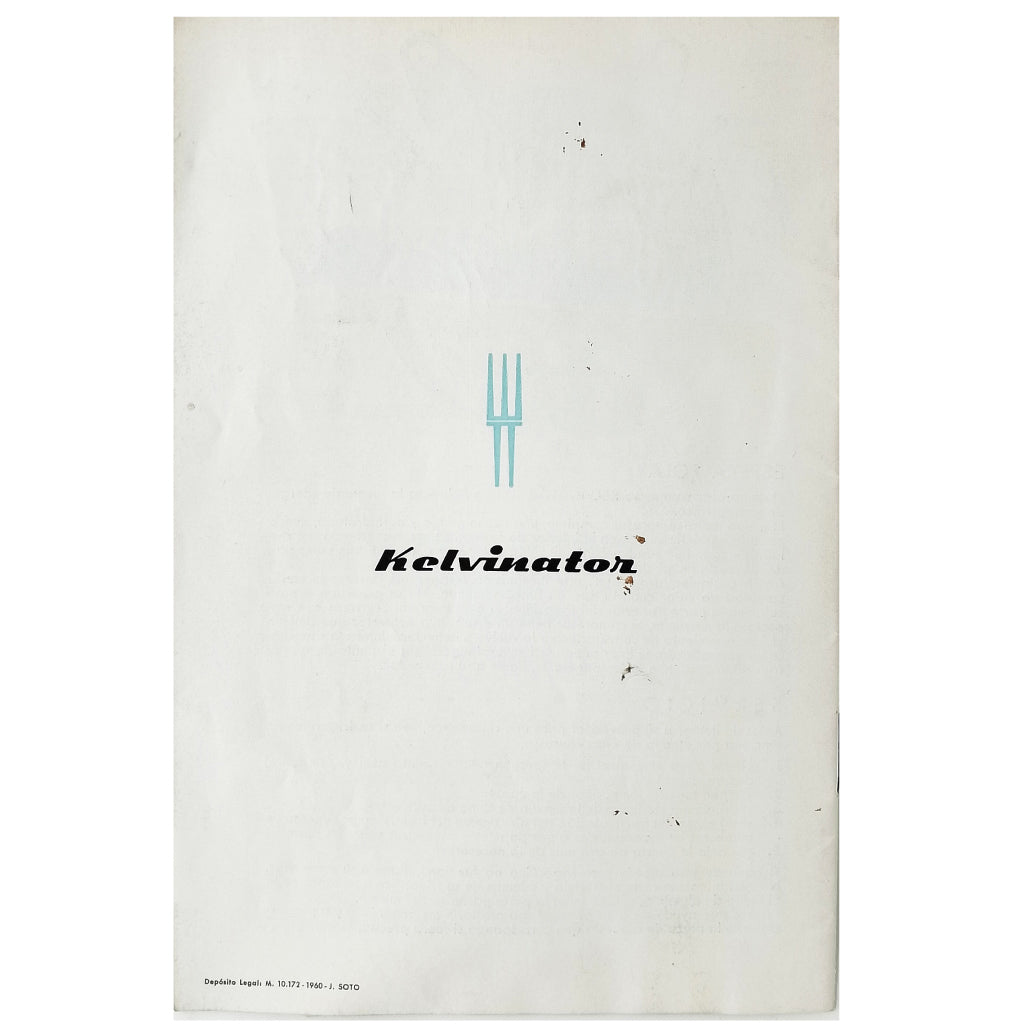 KELVINATOR. Manual de instrucciones de su frigorífico modelo ”Cosmopolitan”